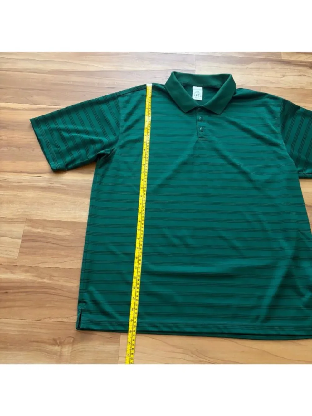 Adidas Climalite Mens XL Polo Shirt Emerald Green Stripe Short Sleeve
